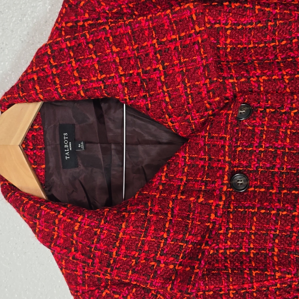 Talbots Women's Red Tweed Jacket - Picture 2 of 6
